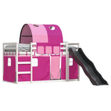 Bunk Bed without Mattress with Slide and Curtains Pink 80x200 cm 3284148