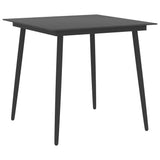 Dining Set Black and Brown PE Rattan, WPC, Steel, Glass Standard 3060088