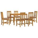 Dining Set 7 pcs Grey Solid Oak Wood 3430253