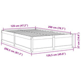 Bed Frame without Mattress 120x200 cm Solid Wood Pine 3282378