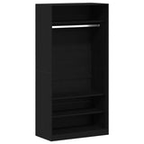 Wardrobe with Shelf Black Oak 100 x 50 x 200 cm Engineered Wood 3329297