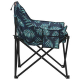 Camping Chairs with Pocket Foldable 2 pcs Leave Print 366555