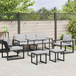 Garden Sofa Set Black Steel 3378954
