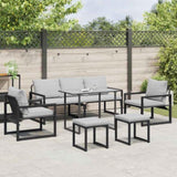 Garden Sofa Set Black Steel 3378954