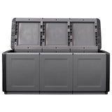 Garden Storage Box 138x53x57 cm 330 L Dark Grey and Black 151818