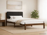 Bed Frame with Upholstered Headboard Dark Brown and Black 904110