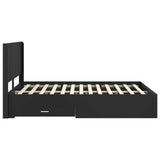 Bed Frame with Storage and Headboard Black 135 x 190 cm 3414118