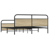 Metal Bed Frame without Mattress Sonoma Oak 183x213 cm 3318653