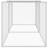 Chicken Cage with Roof Light Grey 203x98x90 cm Galvanised Steel 3189044
