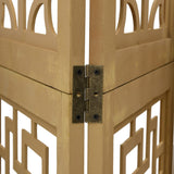 Room Divider 6 Panels Brown Solid Wood Paulownia 358876