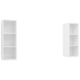 Wall-mounted TV Cabinets 2 pcs White Engineered Wood 3079853