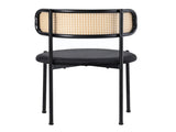 Velvet dining chair, set of 4, modern, simple chair with four metal support legs, rattan N606P389324S