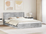 Bed Frame with Storage and Headboard Concrete Grey 140 x 190 cm 3413950