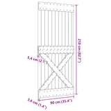 Door NARVIK 90x210 cm Solid Wood Pine 154439