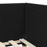 Corner Bed Frame Black 100 x 200 cm Fabric and Engineered wood 42016199