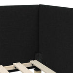Corner Bed Frame Black 90 x 200 cm Fabric and Engineered wood 42016191