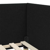Corner Bed Frame with Headboard Black 90 cm x 190 cm Velvet 42016183