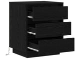 Bedside Cabinet Black Oak 39 x 34.5 x 65 cm Engineered wood 869627