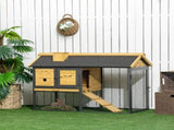 Outdoor Rabbit Hutch, with Run, Removable Tray, Asphalt Roof, 120 x 55.5 x 80cm T3398P554337
