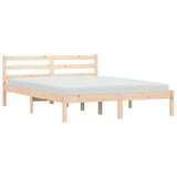 Bed Frame Natural 208.5 x 157.5 x 69.5 cm Solid Pine Wood 900320