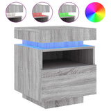 Bedside Cabinets with LED Lights 2 pcs Grey Sonoma 40x39x48.5 cm 836795