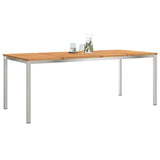 Dining Table 200x90x75 cm Solid Acacia Wood and Stainless Steel 42006191