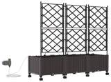 Garden Planter with Irrigation&Wheels 3 pcs Brown PP 3423091