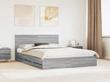 Bed Frame with Drawer Grey Sonoma 140 x 200 cm Engineer Wood 3411115