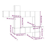 10 Piece TV Cabinet Set Smoked Oak Engineered Wood 3120320