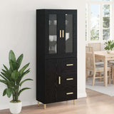 Highboard Black Oak 34.5 x 34 x 180 cm Engineered Wood 3416223