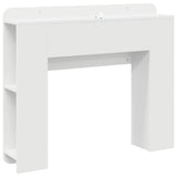 Headboard Cabinet with Storage High Gloss White Engineered Wood 8001196