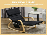 Rocking Lounge Chair Recliner Relaxation Lounging Relaxing Seat with Adjustable Footrest, Side T3398P330350
