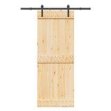 Sliding Door NARVIK Natural and Black 80 x 210 cm 3445252
