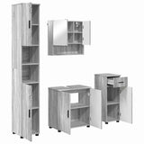 Bathroom Furniture Set with Drawer with Door 4 pcs Grey Sonoma 3392979