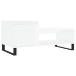 ZNTS Coffee Table High Gloss White 100x50x45 cm Engineered Wood 830838