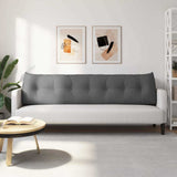 Back Pillow Dark Grey 200 x 24 x 50 cm Fabric 42014587