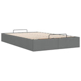 Ottoman Bed Frame without Mattress Dark Grey Double Fabric 3310920