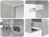 Bathroom Cabinet Set 4 pcs Concrete Grey 100 x 14.5 x 70 cm 3406338
