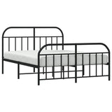 Bed Frame Black Powder-Coated Steel 160 x 200 cm Bed Frame 353656