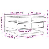 Coffee Table Smoked Oak 80x80x45 cm Engineered Wood 835291