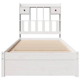Bookcase Bed without Mattress White 75x190cm Solid Wood Pine 3322404