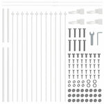 Garden Fence White 6.8 x 0.8 m Powder-coated steel 3334079