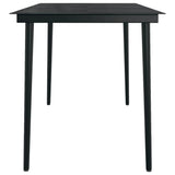 Garden Dining Set Black Powder-coated steel, glass, plastic 3099277