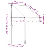 Retractable Awning Anthracite 100x150 cm Fabric and Steel 368736