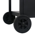 Gas BBQ Grill with 3-layer Side Table Black and Silver 47392