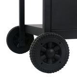 Gas BBQ Grill with 3-layer Side Table Black and Silver 47392