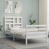 Bed Frame without Mattress White Small Single Solid Wood 3194857