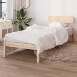 Bed Frame Natural Wood Solid Pine Wood Single Durable Bed Frame 810132