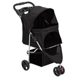 Folding Dog Stroller Black 80x46x98 cm Oxford Fabric 172196