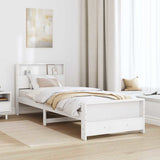 Bed Frame with Headboard White 90 x 190 cm Engineered Wood 877249